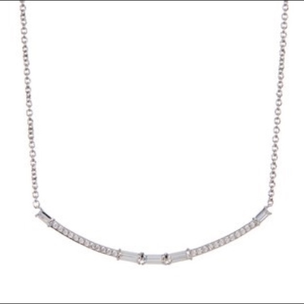 NADRI CZ Curved Bar Necklace